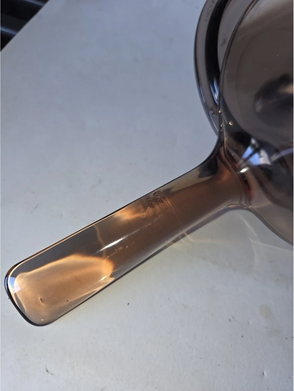 CORNING VISIONS AMBER 1 QUART 1 LITER  SAUCEPAN WITH LID USA SG3